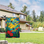 Spring Summer Dragonfly Stained Glass Garden Flag 12x18 Inch Vertical Double Sided Vibrant Outdoor Decor for Yard Lawn Patio Garden Flag for Seasonal Home and Garden Decoration