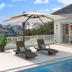 9' X 12' Cantilever Patio Umbrella 360°Rotation Rectangular Outdoor Large Offset Umbrellas Heavy Duty Windproof for Garden Deck Pool Backyard, Beige