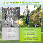 Weed Wacker Cordless, Gisam Brushless String Trimmer with 2 X 2.0Ah Battery, 8" Electric Grass Cutter, 3 in 1 Weed Eater with 3 Types Blade & Wheels for Garden/Lawns