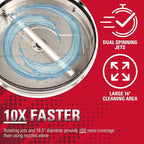 Simpson Cleaning Universal 16.5" Pressure Washer Surface Cleaner, Stainless Steel, for Gas and Electric, Cold Water, 1/4" Quick Connection, Max of 4000 PSI, 80625