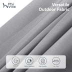PHI VILLA 15ft Large Patio Umbrellas with Base, Outdoor Double-Sided Rectangle Market Umbrella for Pool Lawn Garden, Light Gray