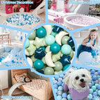 GOGOSO Ball Pit Balls Stars Moon Shapes Plastic Pitballs for Toddler Play Tent Baby Photo Props Kids Pool Water Toys Kiddie Pool Party Decor,Green, 100pcs