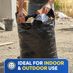 Contractor Bags 42 Gallon 3 Mil with Flap Ties Heavy Duty Trash Bags for Industrial Commercial Use 32 x 45 Yard Waste Bags, Black Pack of 120, 6 Boxes of 20 Bags