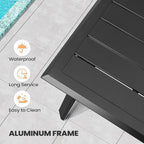 Aluminum Outdoor Dining Table for 6-8, 83" Rectangle Patio Table with 1.69" Umbrella Hole, All-Weather Deck & Backyard Furniture