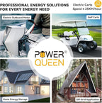 Power Queen LiFePO4 Battery 48V 100Ah Lithium Golf Cart Battery, Lithium Battery with Bluetooth 5.0, Built-in 200A Smart BMS with Low-temp Protection for 5kW Motor Golf Carts Club Car DS E-Z-Go TXT