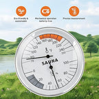 Sauna Thermometer Fahrenheit and Hygrometer 2-in-1 - Precise Indoor Humidity Temperature Monitor Gauge Sauna Accessories, Mechanical Metal Hygrothermograph Meter for Bathroom Steam Infrared Sauna Room