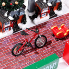 Marspark Christmas Village Accessories 5 x 50 Inch Christmas Miniature Road Village Street Mat Xmas Snow Street Decorations for Little Landscape(Red Brick Style)