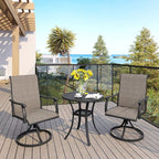 VICLLAX 27.5" Outdoor Round Patio Table for Lawn Garden, All Weather Metal Round Patio Dining Table with Storage Shelf, 2 Person Small Patio Table, Black Tabletop