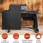 BAC776 Grill Cover for Traeger Woodridge Pro & Elite - 600D Heavy Duty Polyester Cover, BBQ Cover with Special Anti-Fading and UV Protection Propertie, Waterproof Outdoor Replacement (Black)
