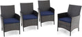 PHI VILLA Outdoor Rattan Chairs, 4 Pieces Modern Heavy Duty Wicker Armchair with Removable Cushion for Patio, Deck, Porch, Balcony