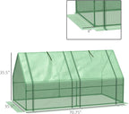 Outsunny 6' x 3' x 3' Mini Greenhouse with Zippered Doors & Roll-up Windows, Portable Plant Hot House with Durable PE Cover, Water Resistant, UV Protected for Outdoor Flowers, Vegetables, Green