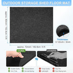 3 mm Thickened Outdoor Storage Shed Mat, 5x6 ft Waterproof Shed Flooring Mat for Patio Furniture Floor Protecting from Wear/Liquid/Dust/Oil, Non-Slip Felt Rubber Rug Pad [Grey]