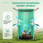 Reusable Garden Yard Waste Bag – 32 Gallon Breathable Thickened Reusable Lawn Bag, with 4 Handles for Easy Moving & Foldable Design, for Leaf & Miscellaneous Debris Collection(Green)