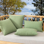 Kevin Textile Pack of 2 Outdoor Waterproof Pillow Covers Decorative Farmhouse Throw Pillow Covers Checkered Couch Pillow Covers Spring for Patio Tent Bed Sofa Living Room 12x20 Inch Sage Green