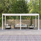 Mirador 111S Round Louvered Pergola Gazebo, 10Ft x 20Ft, Full Aluminum Frame, Adjustable Roof, Outdoor, Durable, White