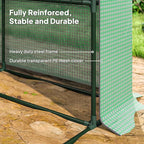 Outsunny 8' x 6' x 7' Walk-in Greenhouse, PE Cover, 4-Tier Shelves, Steel Frame Hot House, Roll-Up Zipper Door for Flowers, Vegetables, Saplings, Tropical Plants, Green