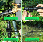 MIXC Drip Irrigation System,Quick Connector Garden Watering System Automatic Sprinkler System Kit for Lawn Raised Bed Greenhouse Plant Watering System (16FT Main Tube+ 79FT 1/4'' Tube)