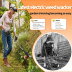 21V String Trimmer Cordless Battery Powered Weed Wacker, 2 X 2.0Ah Battery and a Charger, Brush Cutter Lawn Mower Edger Lawn Tool for Garden and Yard
