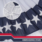 ROTERDON American Flags Bunting 1.5x3 FT, 4th of July Decorations Outdoor, Red White and Blue Buntings Decorations, USA Patriotic Half Fan Bunting Flag with Embroidered Stars
