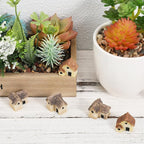 12 Pcs Miniature Fairy Garden Stone House,Mini Fairy Stone Resin House Cottage Statues Sculptures for Micro Landscape Dollhouse Decor