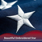 American Flag 10x15 ft Deluxe Super Tough Series, Heavy Duty Spun Polyester, 5 Brass Grommets, All Weather Extra Large US Flag USA High Wind with Embroidered Stars, Giant Big Flags Outdoor Outside