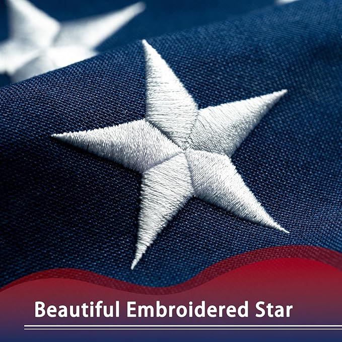 American Flag 2.5x4 ft Deluxe Super Tough Series, Heavy Duty Spun Polyester, All Weather US Flags USA High Wind with Embroidered Stars, Brass Grommets, Ultra Durable United States Flag Outdoor Outside