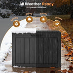 45 Gallon Deck Box, Small Outdoor Storage Box Waterproof, UV-Resistant and Weatherproof Outside Resin Storage Bin for Outdoor Patio Furniture Pillows, Pool Supplies, Garden Tools, Black
