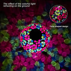 VOREEN Mosaic Solar Glass Gazing Ball, 10" Outdoor Multicolor Gazing Globe, Handmade IP44 Waterproof Garden Decor Sphere for Patio Lawn Yard, Gift for Mom Wife Friend, Heart Flower Design