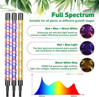 LED Grow Lights for Indoor Plants Full Spectrum with 15-63 inches Adjustable Tripod Stand, Red Blue White Floor Grow Lamp with 4/8/12H Timer with Remote Control