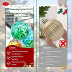 Hand Blown Glass Gazing Balls for Garden Hanging Friendship Balls Christmas Ball Ornaments for Xmas Tree Decoration (Green - A)