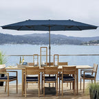 Sundale Outdoor 15ft Large Patio Umbrella with Base Included and Umbrella Cover, Outdoor Double-Sided Umbrella