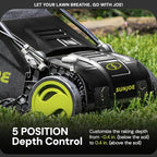 Sun Joe Corded Dethatcher & Scarifier with 13.2-Gal Bag, 15-Inch Cutting Width, 13-Amp Motor - Heavy-Duty Yard Trimmer for Gardening Care and Lawn Maintenance, AJ805E