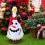 Christmas Snowman Goose Outfit Clothes for 23" High Cement or Plastic Goose Lawn Clothing Porch Garden Costume for Yard Outdoor Patio Statue Xmas Winter Holiday Decor