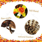 naturevibe 10/6.5 Inches Feathered Turkey Decorations Set of 2,Realistic Mom n Baby Turkey Figurines with Real Feathers for Thanksgiving Decorations,Decorative Farm Animals as Fall Decor for Home