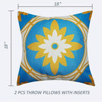 Outdoor Throw Pillows Waterproof Set of 2 Patio Pillows 18×18 Inch Decorative Pillows for Bed, Couch, Sofa and Patio Furniture