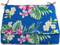 BrylaneHome Extra-Thick Seat Cushion - 23”L x 22”W x 5.5”H - Patio & Outdoor - Water, Stain & Fade Resistant - Cobalt Tropicana