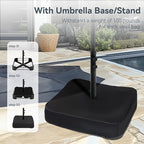 PHI VILLA 15ft Large Patio Umbrellas with Base Included, Outdoor Double-Sided Rectangle Market Umbrella with Crank Handle, for Pool Lawn Garden, Blue