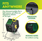 Miracle-Gro Compost Tumbler Single Chamber – Easy-Turn Composter Tumbler Outdoor for Fast Composting – Heavy-Duty Composting Bin with 1 Sliding Door (18.5 Gallon / 70 Liter)