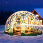 Garden Dome Bubble Tent House Outdoor, Upgraded Geodesic Dome Greenhouse with Transparent PVC Cover, Weatherproof Greenhouse Suitable for Patio (GREEN-12FT)