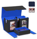 Trading Card Deck Box with Commander Display，3 in 1 MTG Storage Holds 200 Double-Sleeved Cards，2 Deck Boxes & Dice Tray Included，Fits MTG, TCG, PTCG & Sports Cards