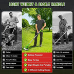 Electric Weed Wacker Cordless stringless,Grass Trimmer,with 2 Batteries, 1 Charger, 3 Types Blades, Weed Wacker Eater Battery Powered Lightweight Battery Weed Trimmer for Yard and Garden