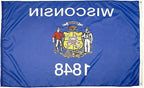 FlagSource Wisconsin Nylon State Flag, Made in the USA, 3x5'