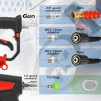RIDGE WASHER Pressure Washer Gun 5000 PSI with Nozzle Bracket, 12 GPM, Power Washer Trigger Gun with 1/4" Quick Connector, 360° Swivel 3/8'' NPT Thread, M22-14 mm and M22-15 mm Fitting