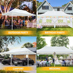 HOTEEL 13x26 Pop up Canopy Tent for Parties, Heavy Duty Easy Setup Tent with 6 Sidewalls, Outdoor Commercial Instant Gazebo for Wedding Event, with Roller Bag & Sand Bags, White(Hexagonal Frame)