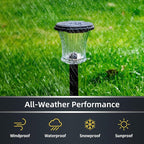 Glass Solar Pathway Lights Outdoor Waterproof, Decor Landscape Lighting with Modular Design, 3000K LED, Auto On/Off Solar Stake Light for Yard Garden Driveway Walkway Lawn, Warm White (6 Pack)
