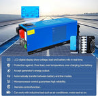 ZLPOWER 6000W 24V DC Pure Sine Wave Inverter, 18000W Peak, 120V/240V AC Split Phase Output with Battery Charger, LCD Display, Off-Grid Low Frequency Inverter for Home RV Camping (6000W)
