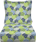 RSH DECOR Deep Seating Cushion with Pillow Back | 25” x 25.5” Seat | Water and Fade-Resistant Spun Fabric | Outdoor Chair Cushion Set for Patio Furniture | Livi Courtyard Floral