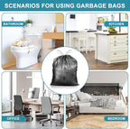 Small Trash Bags Bathroom - JUKFITA 4 gallon trash bags drawstring, Tear-Free Trash Bags Unscented 60 Count