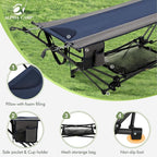 ALPHA CAMP Portable Hammock with Stand Included, Free Standing Hammock for Outside Heavy Duty, Outdoor Self Standing Hammock Foldable with Storange Net for Backyard Camping Beach 330lbs Capacity