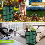 Pop Up Trash Can and Recycling Bins, 14x16 in, Collapsible Camping, Outdoor, 600D Waterproof Oxford Cloth Reusable Yard Waste Bags (2Pcs-10 Gallons)
